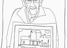 Sid Couchey with Rosslyn boathouse cartoon