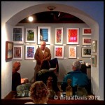 Bill Poppino reading a poem at the Adirondack Art Association in Essex, NY.